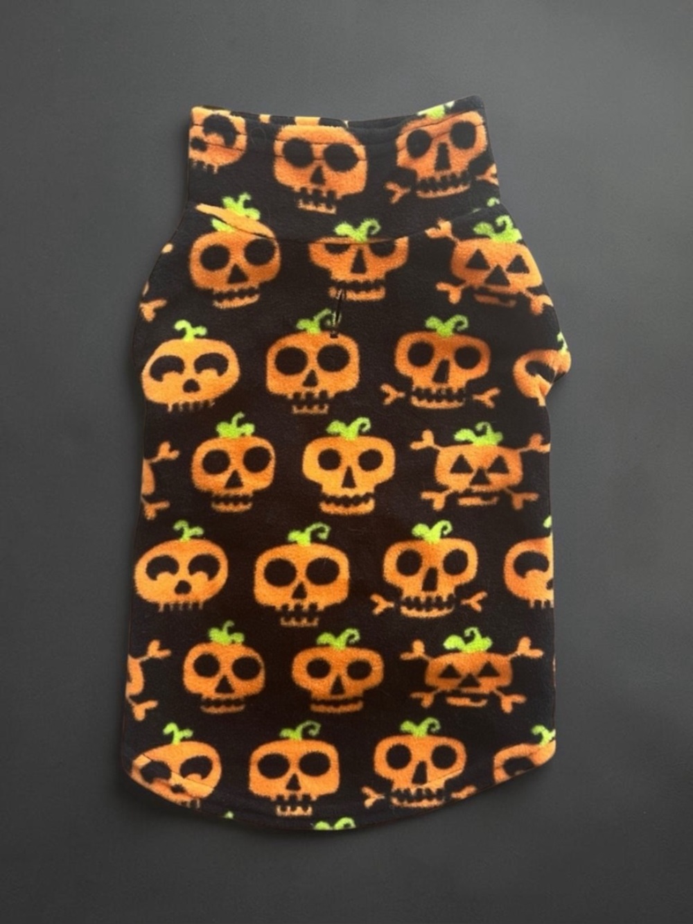 💖 WagBy Halloween Pumpkin Skull Fleece Dog Sweater 💖